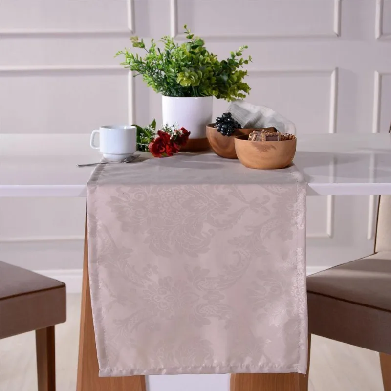 Trilho De Mesa 40x140 Damask Ligamento Cetim Fendi