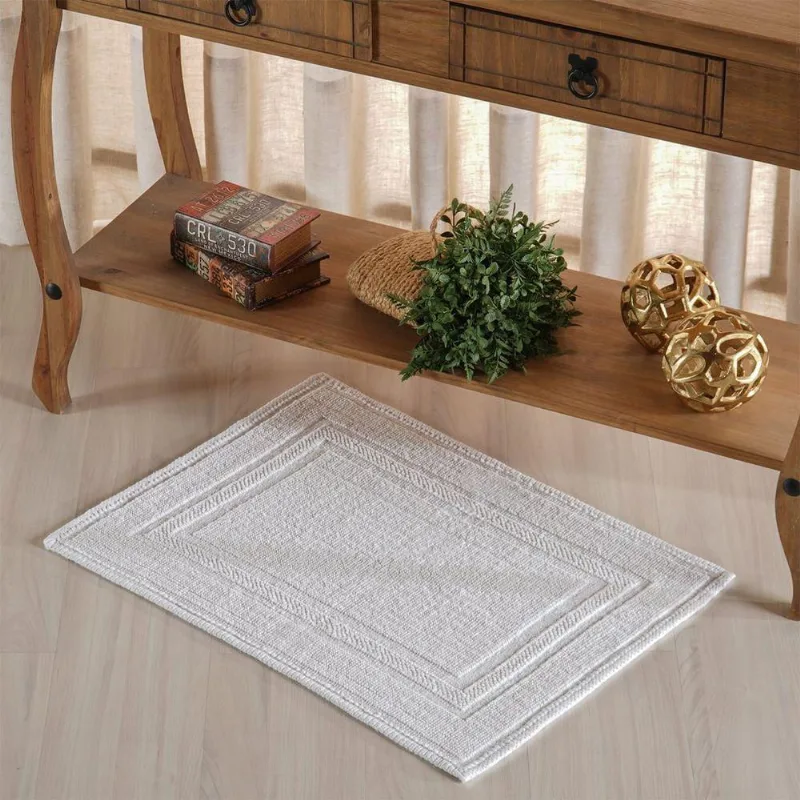 Tapete Nobile Jacquard 100% Algodão 1300g/m² 50x70cm Branco