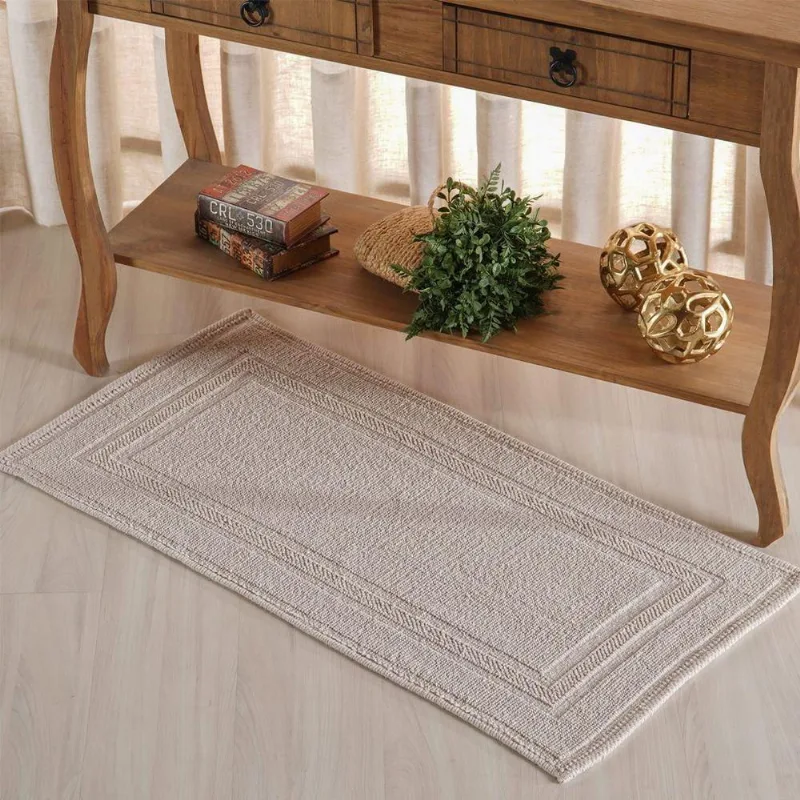 Tapete Nobile Jacquard 100% Algodão 1300g/m² 50x100cm Marfim