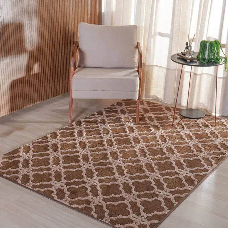 Tapete Soft Jacquard 100% Poliéster 140x200cm Bene Casa Adorno