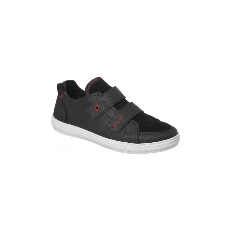 Sapatênis Infantil Masculino Bical Turim Fecho Duplo Preto