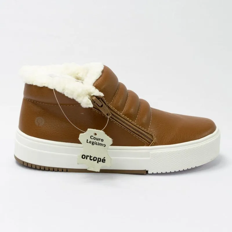 Tênis Ortopé 55007-104 Couro Natural forrado em Lã