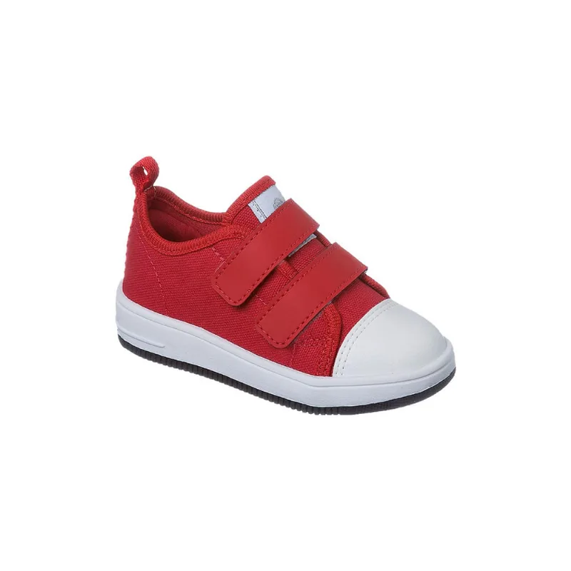 Tênis Infantil Ortopé Bliss Lona Fecho Duplo Vermelho