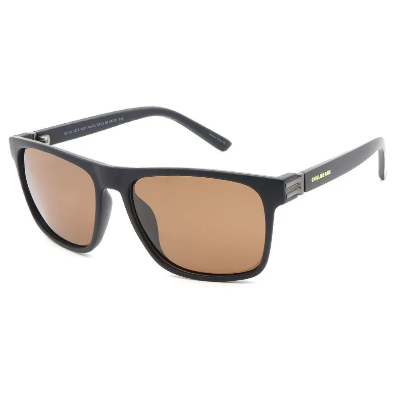 Óculos de Sol Masculino Chilli Beans Quadrado Polarizado Marrom Preto OC.CL.5218.0201M