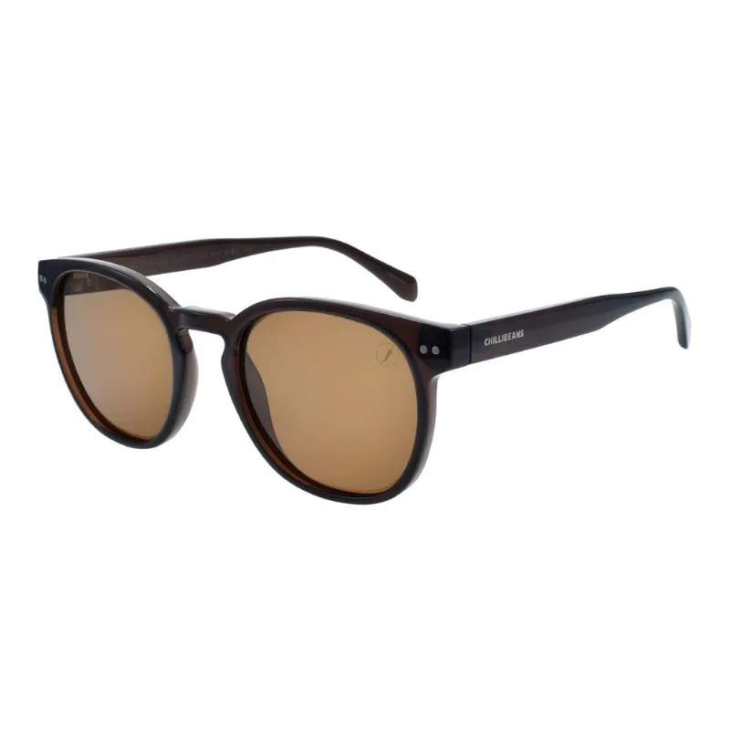 Óculos de Sol Masculino Chilli Beans Trend Redondo Polarizado Marrom OC.CL.5404.0202 M