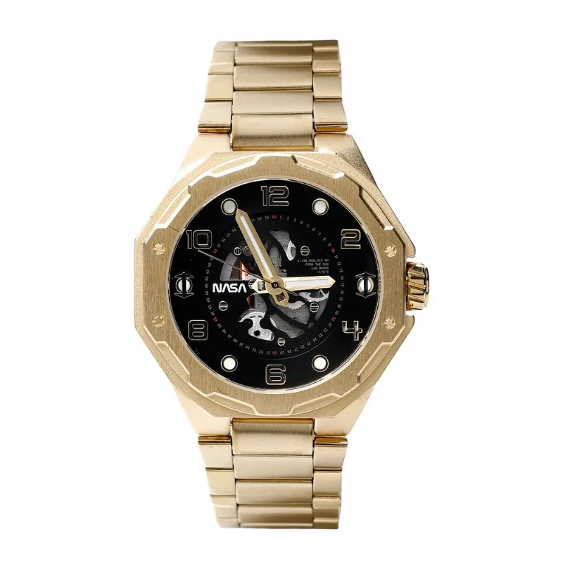 Relógio Analógico Masculino Nasa Metal Dourado RE.MT.1823.2121 M