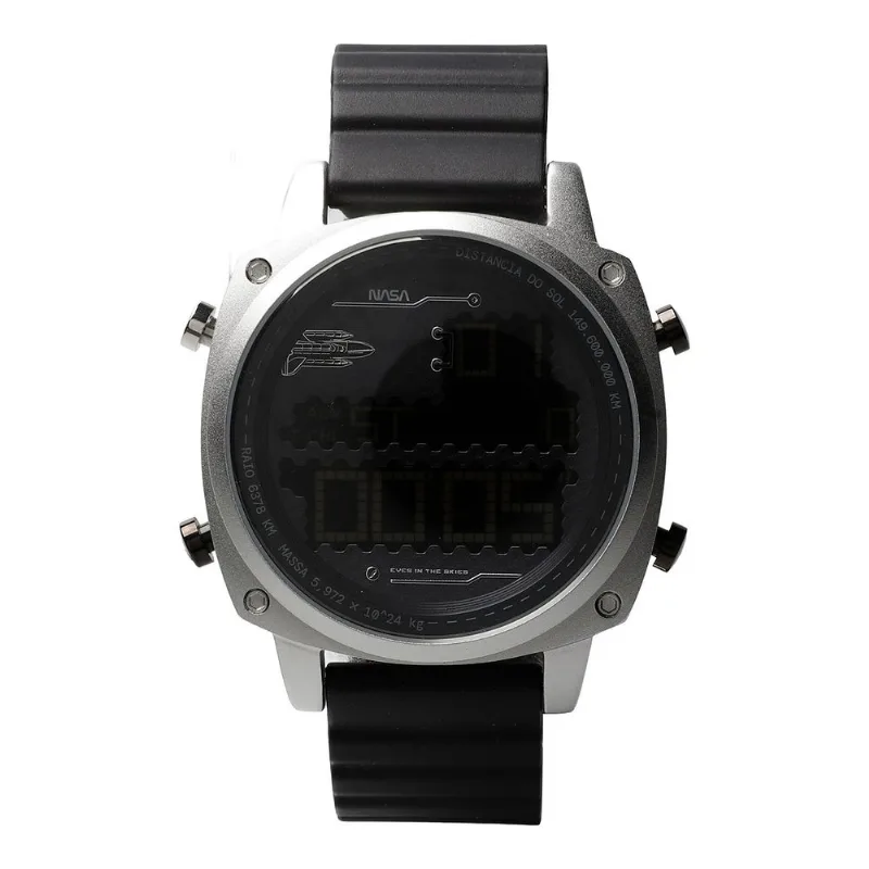 Relógio Digital Masculino Nasa Esportivo Prata RE.ES.0312.0701 M