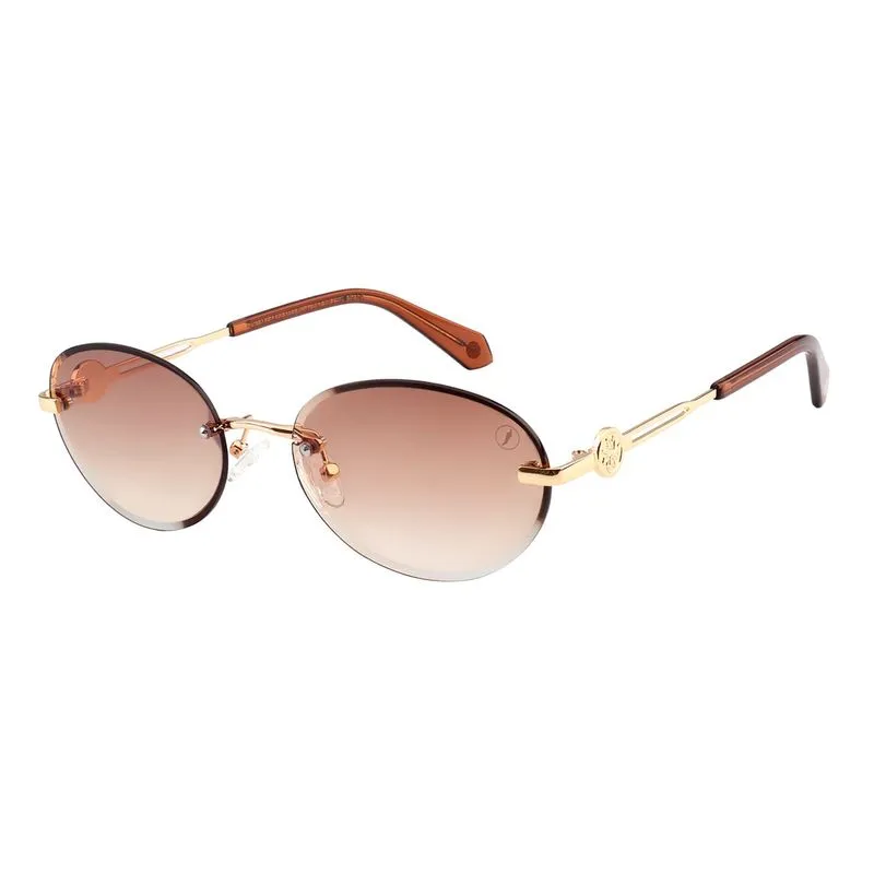Óculos de Sol Feminino Chilli Beans Redondo Metal Degrade Marrom OC.MT.4470.5721