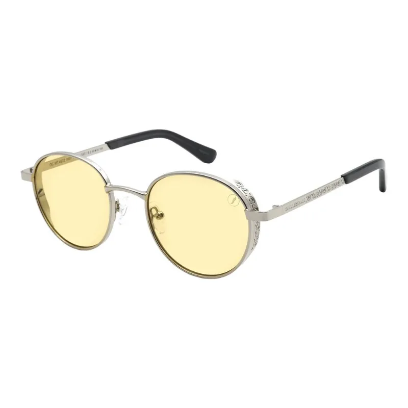 Óculos de Sol Masculino Cazuza Metal Redondo Amarelo OC.MT.4633.0907