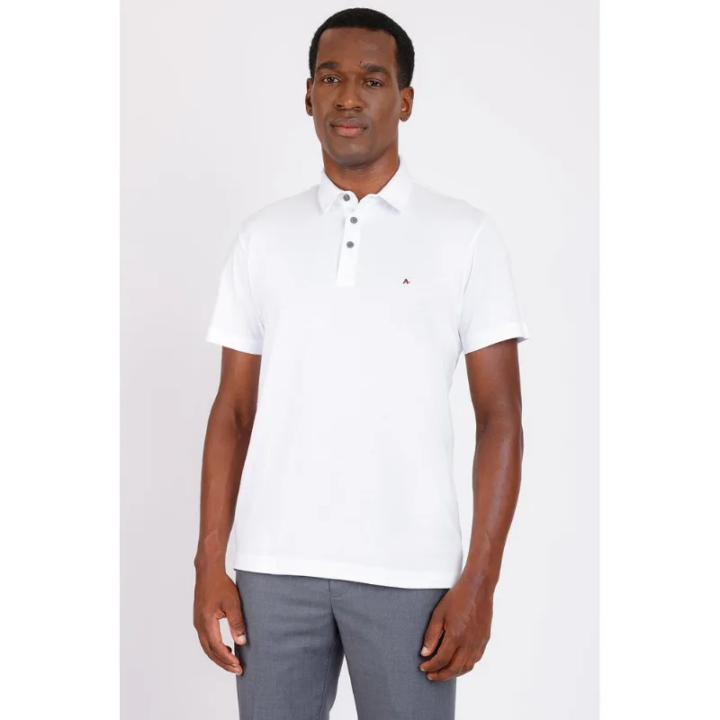 Polo Manga Curta Algodão Pima Branco - XXG