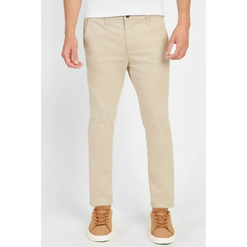 Calça Chino Bolso Reto Color Sólida Areia - 42