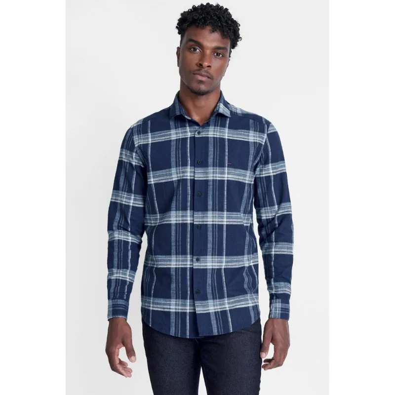 Camisa Manga Longa Move Flamê Xadrez Marinho - G