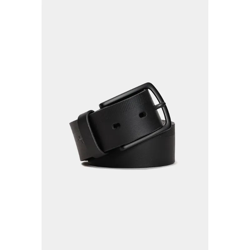 Cinto de Couro Com Estampa 40mm Preto - 90