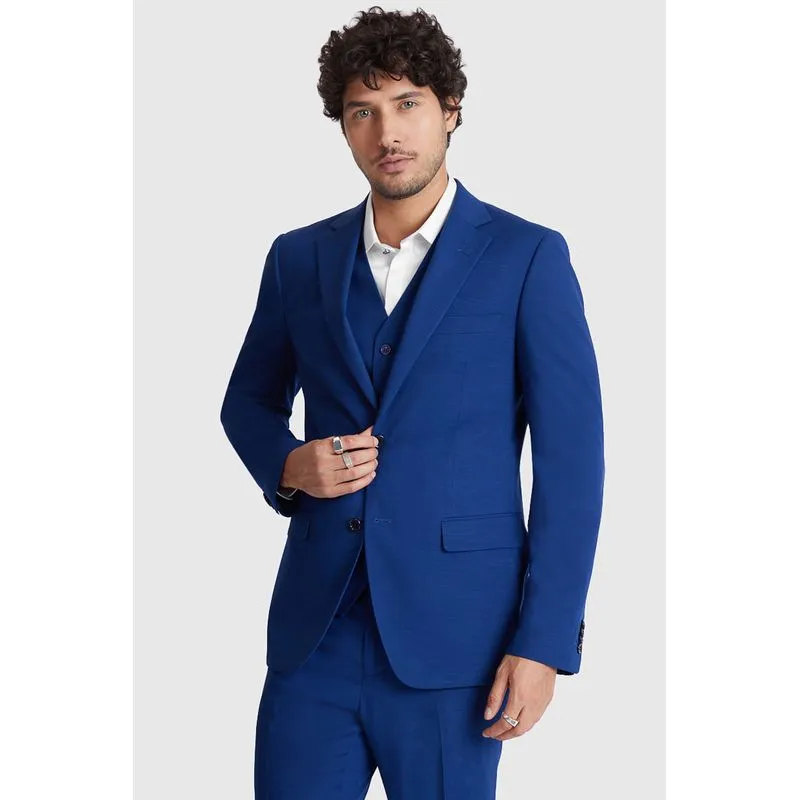 Costume Falso Liso Slim Washable Marinho - 46M