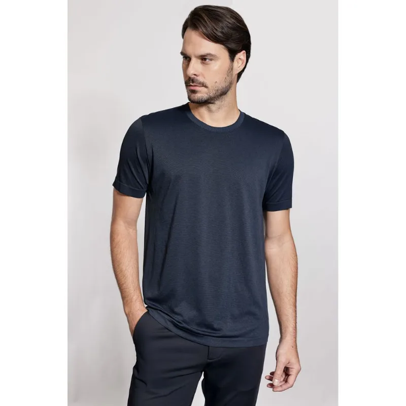 Camiseta Seamless Jacquard Marinho - M