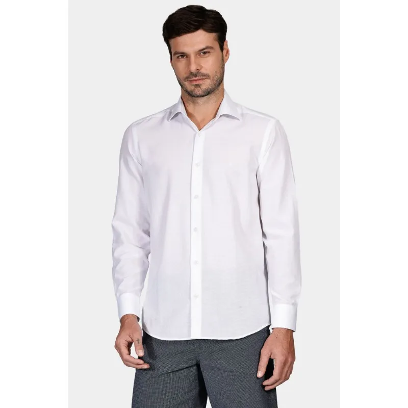 Camisa Regular Social Tricoline Branco - 39
