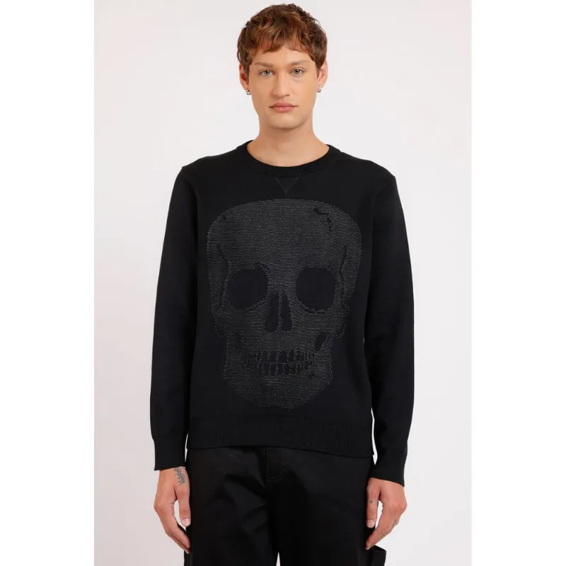 Tricot Manga Longa Caveira Herchcovitch Preto - P