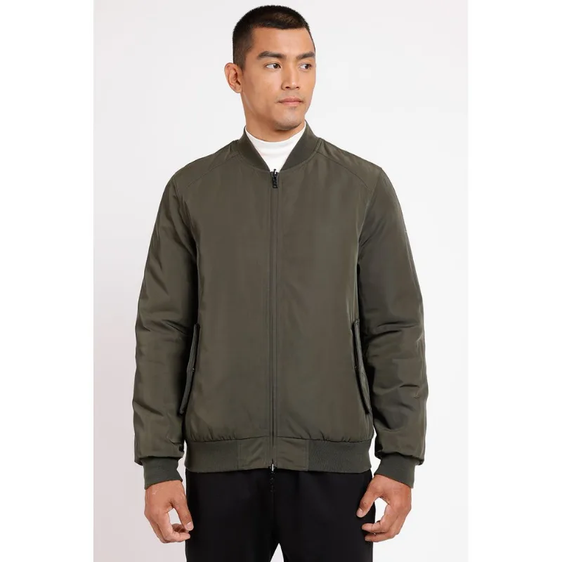 Jaqueta Dupla Face Matelassê Liquid Repeller Verde Militar Com Laranja - G