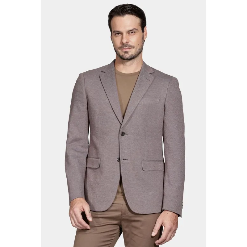 Paletó Super Slim Olho de Perdiz Cáqui Escuro - 54