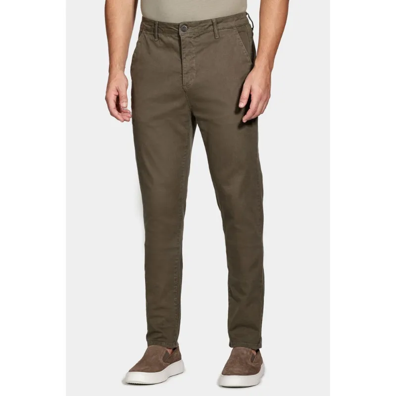 Calça Chino Skinny Sarjada Verde Militar - 48