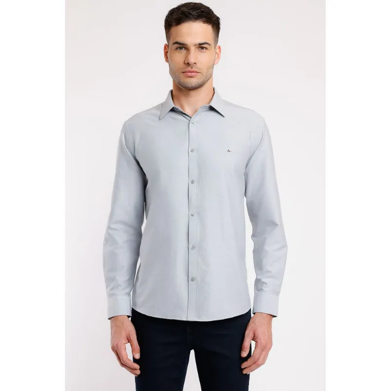 Camisa Regular Oxfordine Cinza - GG