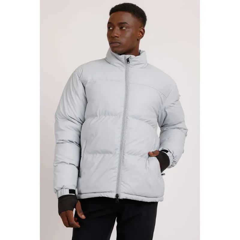 Jaqueta Puffer Gola Alta Liquid Repeller Cinza - G