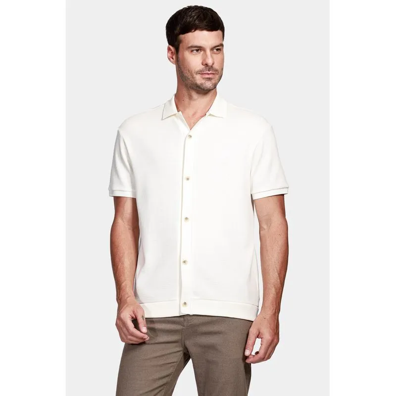 Camisa Manga Curta Wafle Off White - P