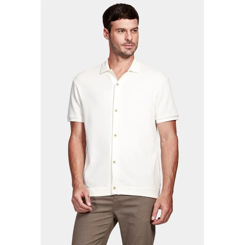 Camisa Manga Curta Wafle Off White - G