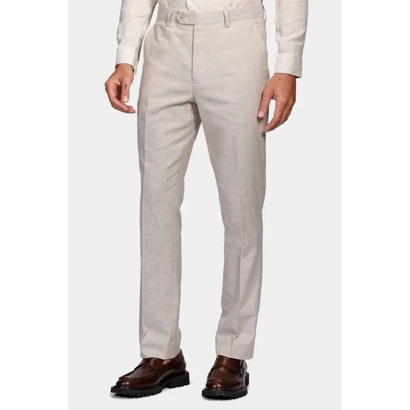 Calça Alfaiataria Linho Oxford Slim Cáqui - 50