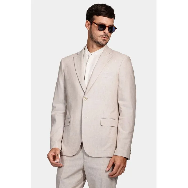 Paletó Linho Oxford Super Slim Cáqui - 54