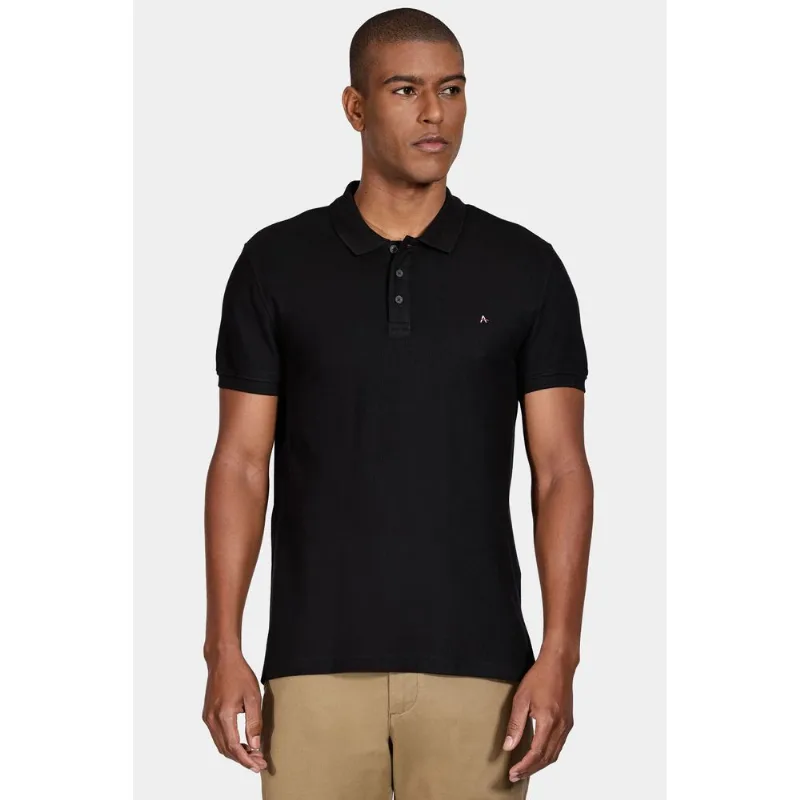 Polo Manga Curta Cotton Piquet Basic Preto - M