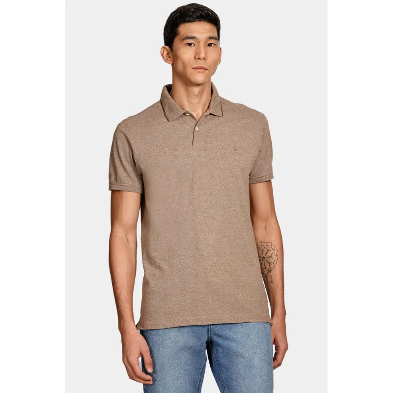 Polo Malha Moline Frisos Cáqui Mascavo - XGG