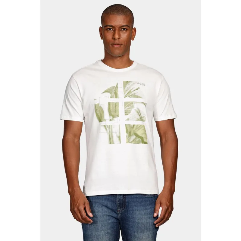 Camiseta Lírio Estampa Fotografia Off White - GG