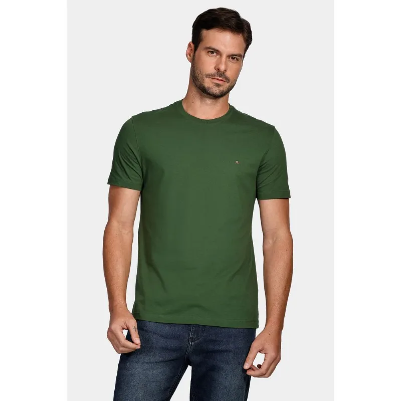 Camiseta Manga Curta Básica Verde Musgo - XXG