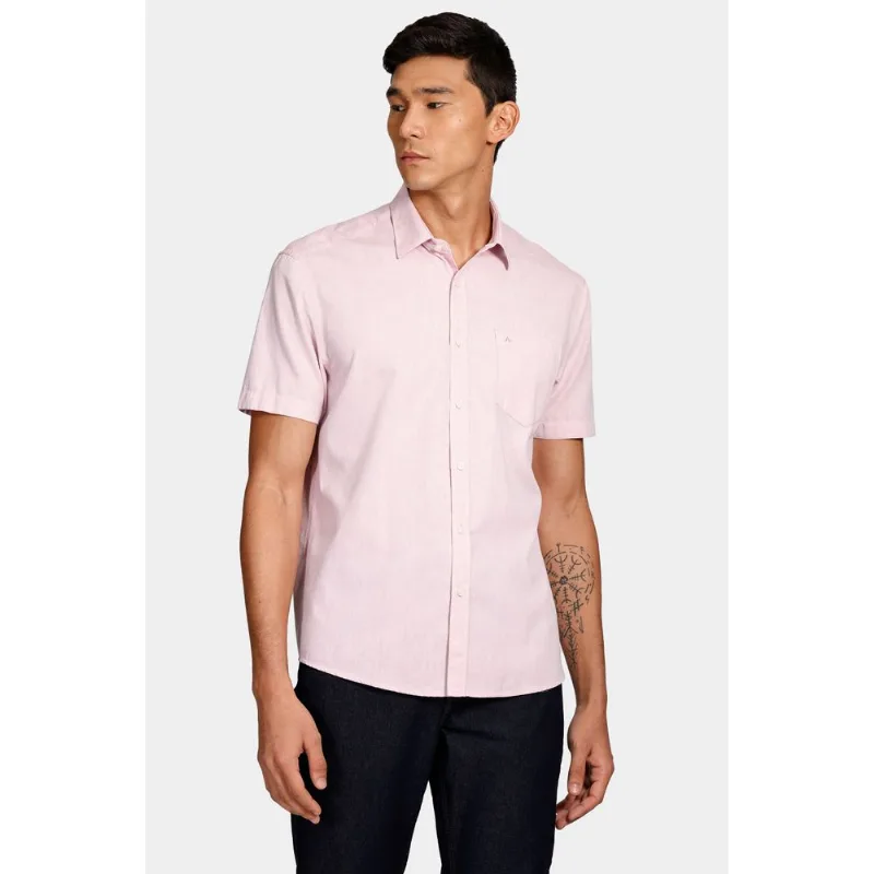 Camisa Manga Curta Cosmo Regular Button-Down Lotte Com Bolso Rose - XGG