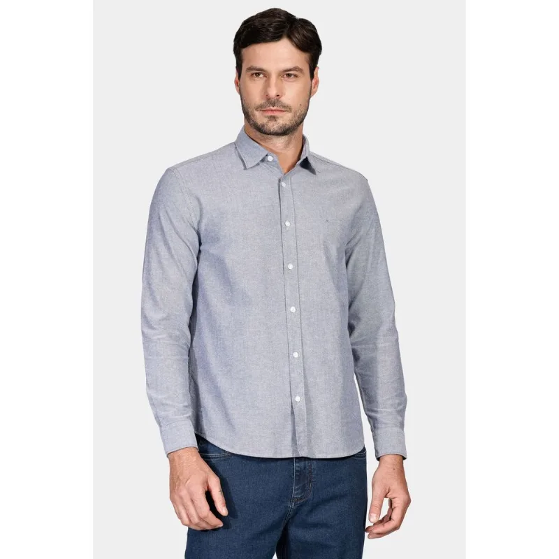 Camisa Manga Longa Regular Oxford Marinho - P