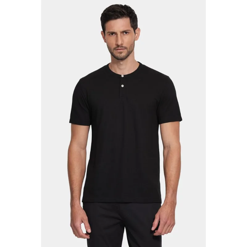 Camiseta Manga Curta Piquet Peruano Preto - M