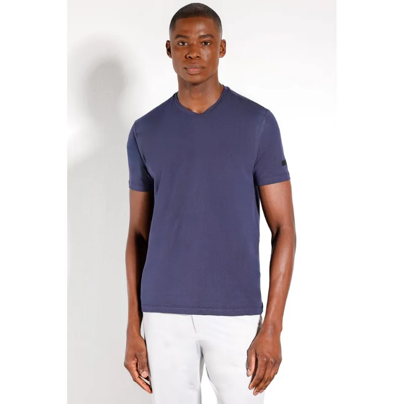 Camiseta Manga Curta Total Soft Marinho Com Branco - M