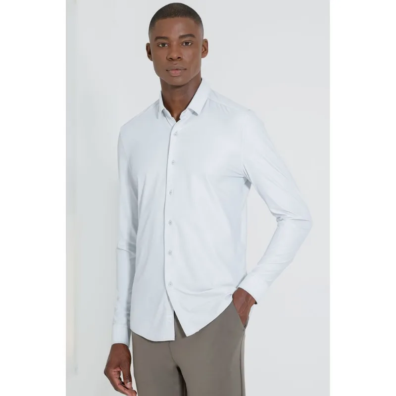 Camisa Piquet Biodegradável Manga Longa Gelo - P