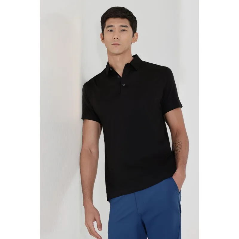Polo Manga Curta Seamless Preto - GG