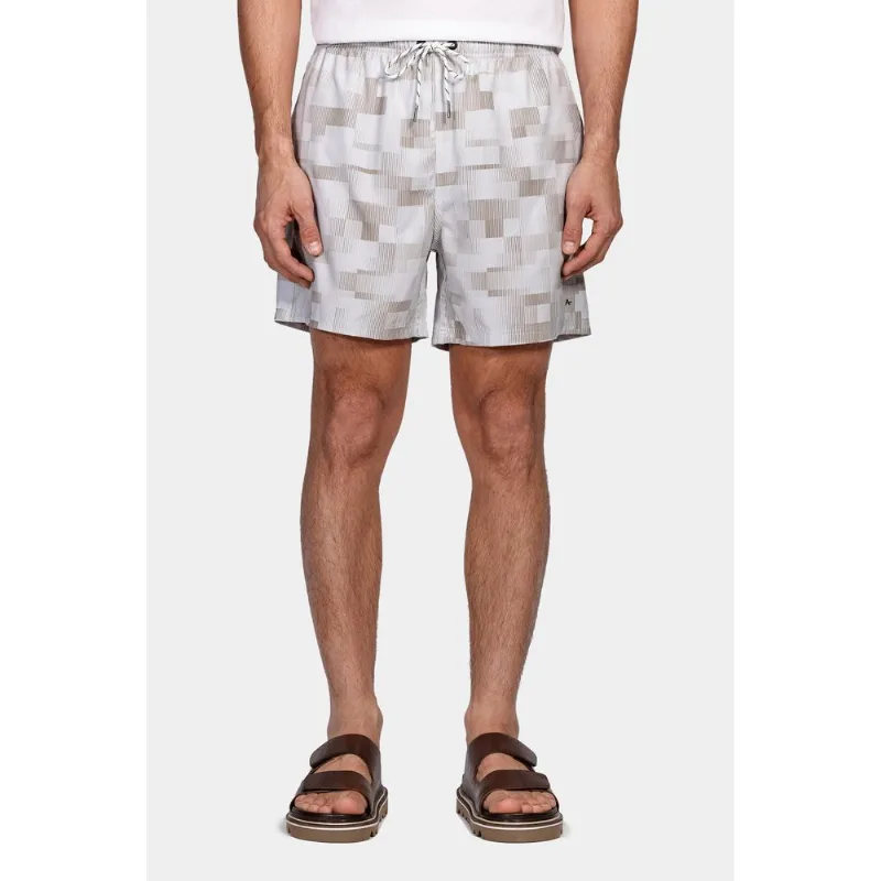 Shorts de Elástico Estampado Pixel Areia - GG