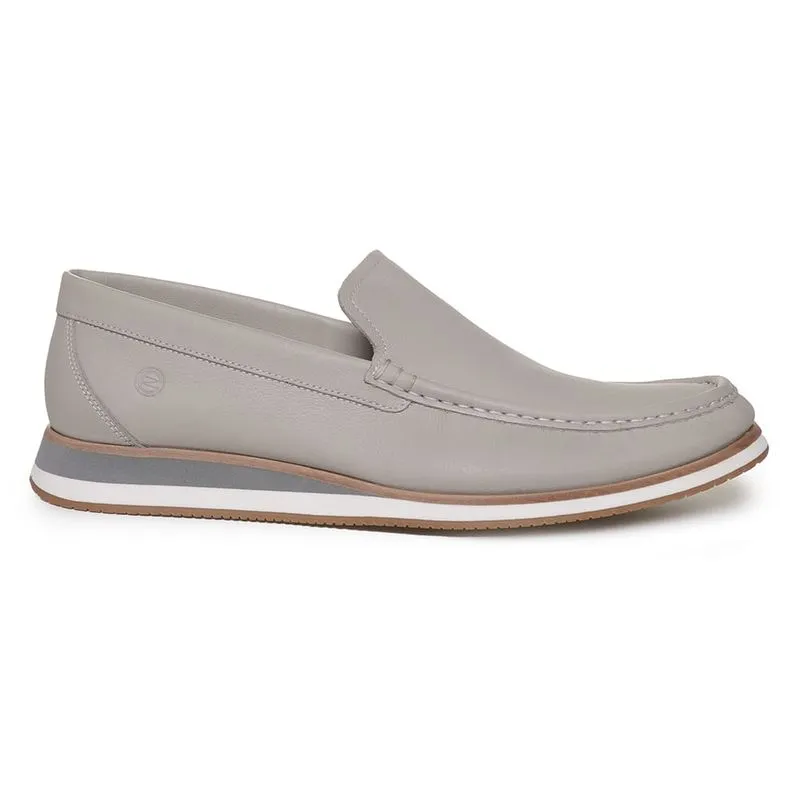 Mocassim Constantino Couro Masculino Cinza 37