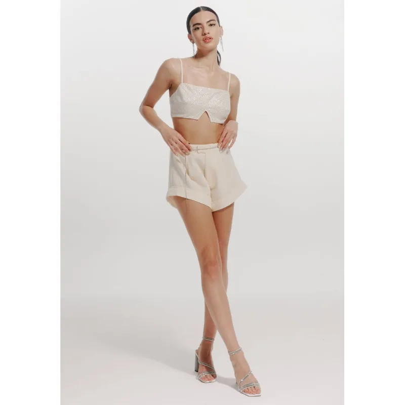 Top Cropped de Alça Preto Top Cropped de Alça M