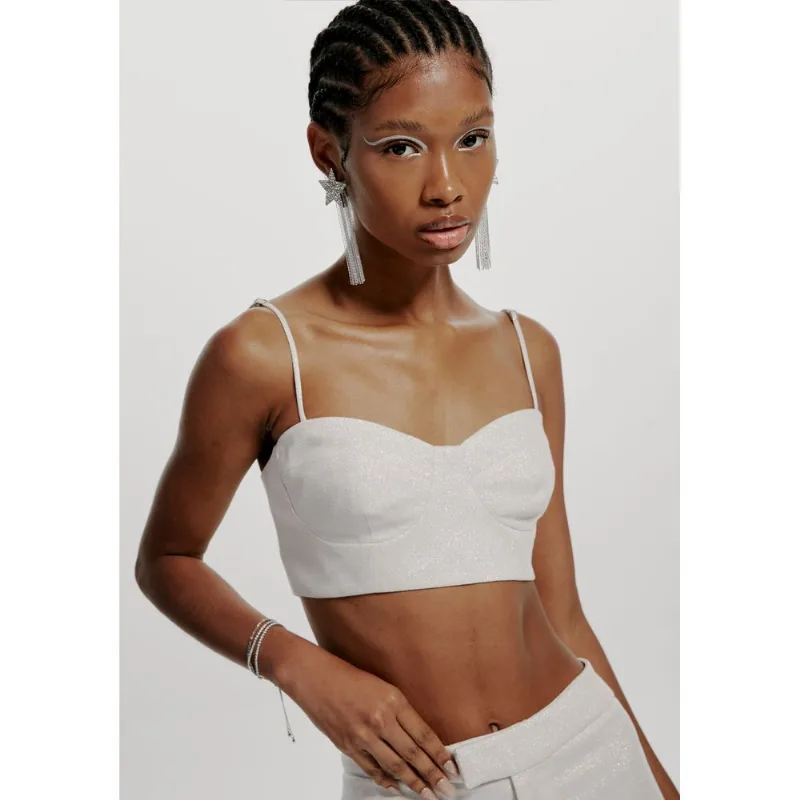 Top Cropped de Alça Preto Top Cropped de Alça M