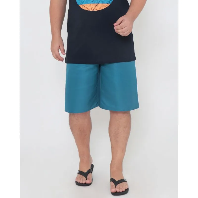 Bermuda Plus Size Masculina Listra Lateral Azul 48
