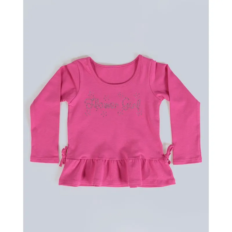 Blusa Bebê Manga Longa Strass Rosa 1