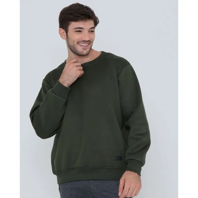 Blusão Moletom Masculino Liso Verde GG