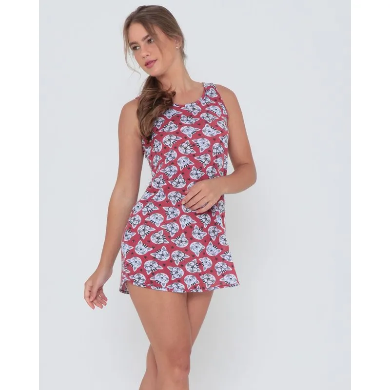 Camisola Regata Gatinhos Vermelha GG
