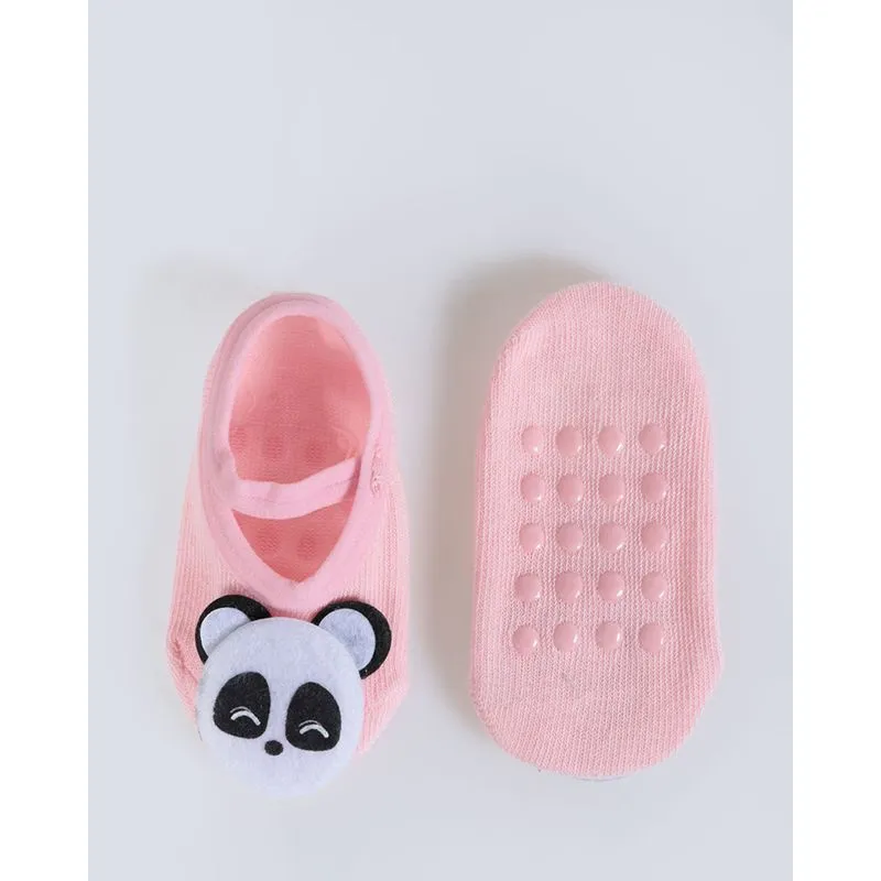 Meia Bebê Antiderrapante Panda 6 a 12 Meses Rosa 6 A 12
