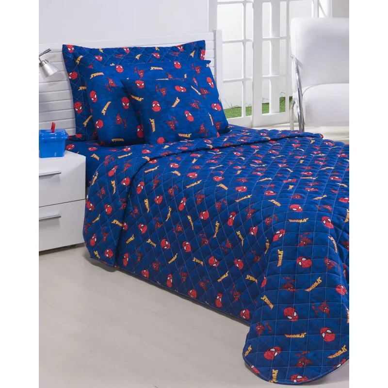 Colcha Solteiro Homem Aranha Marvel Azul Escuro UN